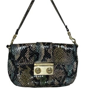 FINAL CLEARANCE $8 Kate Landry Green Blue Snakeskin Convertible Wristlet Bag